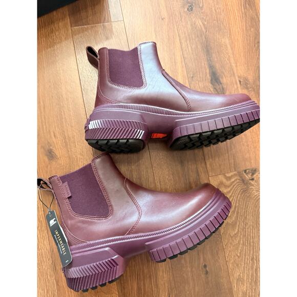 NEW Sorel Ona Ave Chelsea Ankle Waterproof Boots Epic Plum Black - Picture 2 of 6